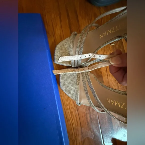 Stuart Weitzman Women’s Melodi Glitter High Heel Sandals Size: 38.5 8 B - Picture 12 of 16